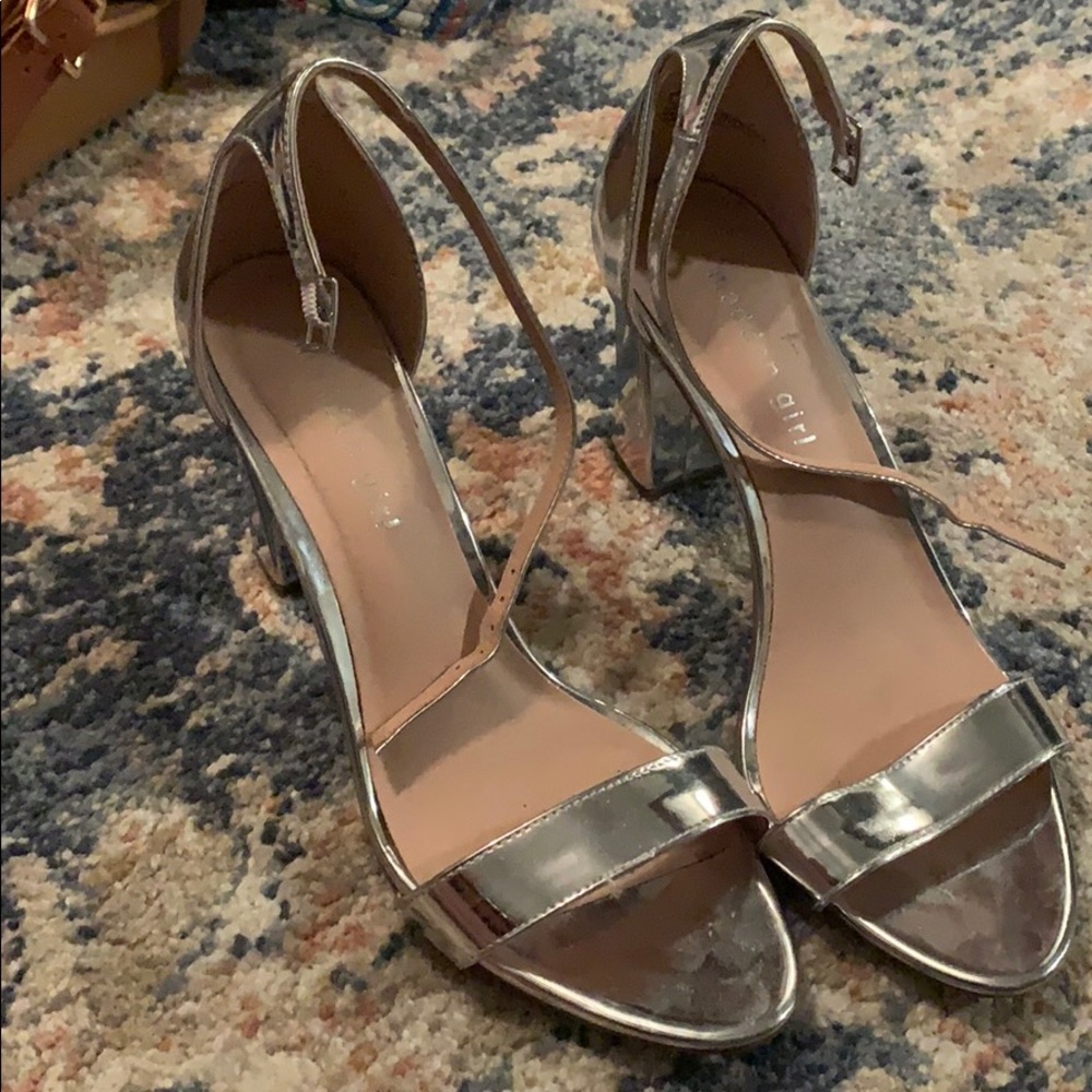 Silver madden girl heels